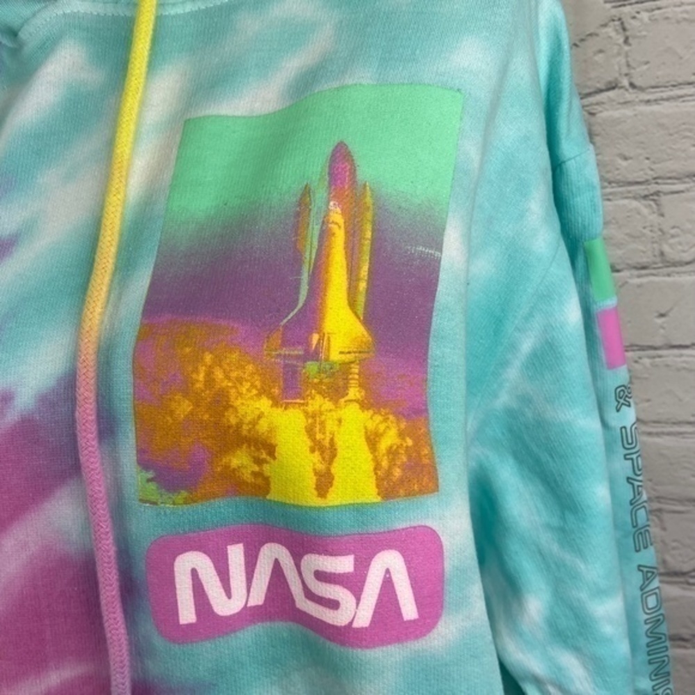 Nickelodeon Hyper Space NASA Sweatshirt Womens Size M Tie Dye Hoodie Sweatshirt - Picture 4 of 16